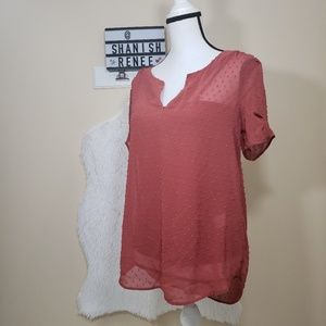 DR2 pink reddish pink blouse size small